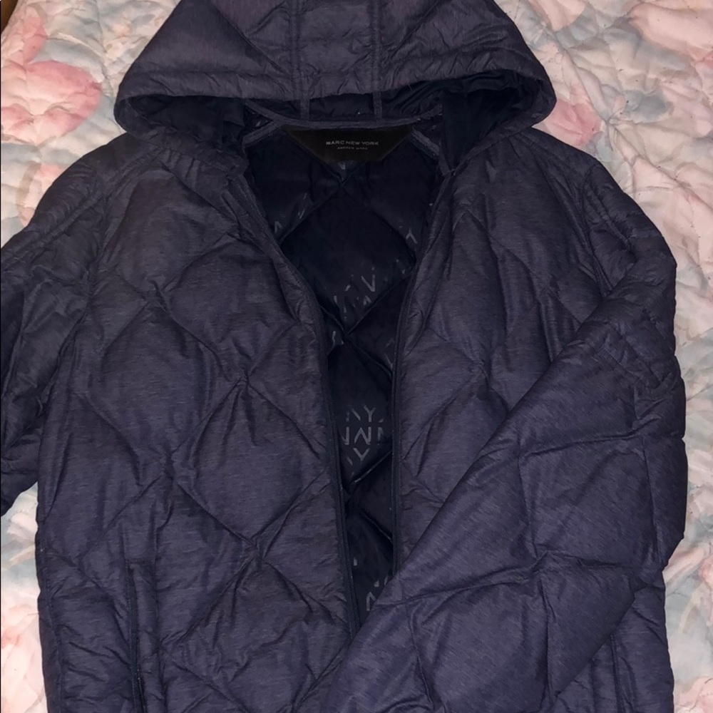 Mens Dark Blue Puffer Jacket